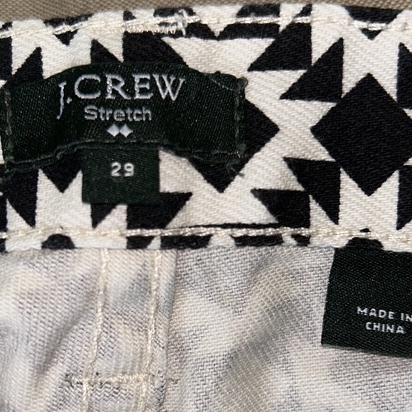 J. Crew Black White Geometric Kaleidoscope Print  Stretch Ankle Skinny Jeans  29 - Picture 13 of 15
